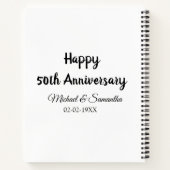 50周年記念ハッピーカップル名を追加する日付weddin ノートブック (裏面)