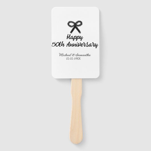 50周年記念ハッピーカップル名を追加する日付weddin ハンドファン (正面)