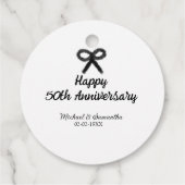 50周年記念ハッピーカップル名を追加する日付weddin フェイバータグ (裏面)