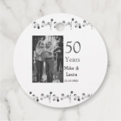 50周年記念ハッピーカップル名を追加する日付weddin フェイバータグ (裏面)