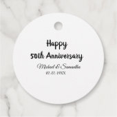 50周年記念ハッピーカップル名を追加する日付weddin フェイバータグ (裏面)
