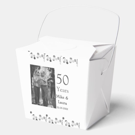 50周年記念ハッピーカップル名を追加する日付weddin フェイバーボックス (正面)