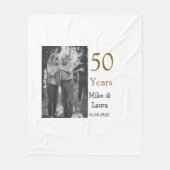 50周年記念ハッピーカップル名を追加する日付weddin フリースブランケット (正面)