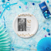 50周年記念ハッピーカップル名を追加する日付weddin ペーパープレート (パーティー)