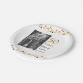 50周年記念ハッピーカップル名を追加する日付weddin ペーパープレート (アングル)