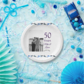 50周年記念ハッピーカップル名を追加する日付weddin ペーパープレート (パーティー)