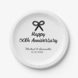 50周年記念ハッピーカップル名を追加する日付weddin ペーパープレート