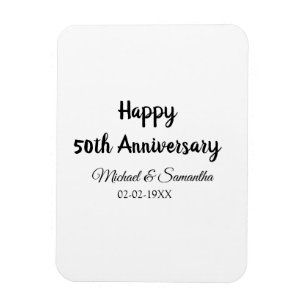 50周年記念ハッピーカップル名を追加する日付weddin マグネット