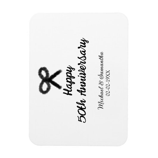 50周年記念ハッピーカップル名を追加する日付weddin マグネット (縦)