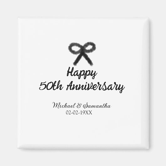 50周年記念ハッピーカップル名を追加する日付weddin マグネット (正面)