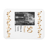 50周年記念ハッピーカップル名を追加する日付weddin マグネット (横)