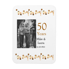 50周年記念ハッピーカップル名を追加する日付weddin マグネット