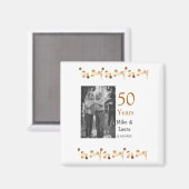 50周年記念ハッピーカップル名を追加する日付weddin マグネット (正面/裏面)