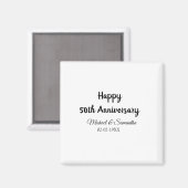 50周年記念ハッピーカップル名を追加する日付weddin マグネット (正面/裏面)