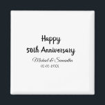 50周年記念ハッピーカップル名を追加する日付weddin マグネット<br><div class="desc">デザイン</div>