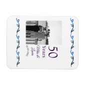 50周年記念ハッピーカップル名を追加する日付weddin マグネット (横)