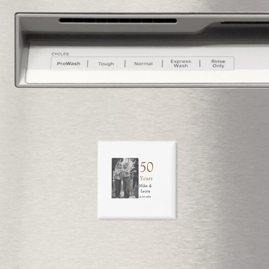 50周年記念ハッピーカップル名を追加する日付weddin マグネット (インサイチュ (食洗機))