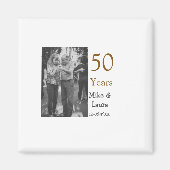 50周年記念ハッピーカップル名を追加する日付weddin マグネット (正面)