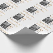 50周年記念ハッピーカップル名を追加する日付weddin ラッピングペーパー (角)