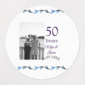 50周年記念ハッピーカップル名を追加する日付weddin ラベル (デザイン1)