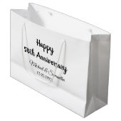 50周年記念ハッピーカップル名を追加する日付weddin ラージペーパーバッグ (正面アングル)