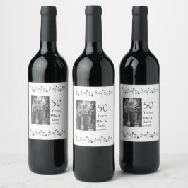 50周年記念ハッピーカップル名を追加する日付weddin ワインラベル