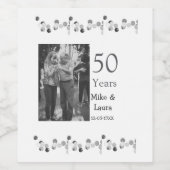 50周年記念ハッピーカップル名を追加する日付weddin ワインラベル (シングルラベル)