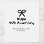 50周年記念ハッピーカップル名を追加する日付weddin ワインラベル (シングルラベル)