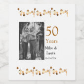 50周年記念ハッピーカップル名を追加する日付weddin ワインラベル (シングルラベル)