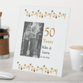 50周年記念ハッピーカップル名を追加する日付weddin 台座サイン (インサイチュ)