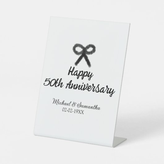 50周年記念ハッピーカップル名を追加する日付weddin 台座サイン (正面)