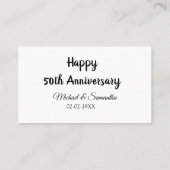50周年記念ハッピーカップル名を追加する日付weddin 名刺 (裏面)