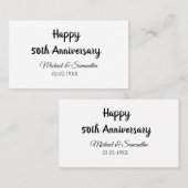 50周年記念ハッピーカップル名を追加する日付weddin 名刺 (正面/裏面)