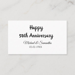 50周年記念ハッピーカップル名を追加する日付weddin 名刺