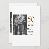 50周年記念ハッピーカップル名を追加する日付weddin 招待状 (正面/裏面)