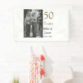 50周年記念ハッピーカップル名を追加する日付weddin 横断幕 (インサイチュ)