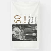 50周年記念ハッピーカップル名を追加する日付weddin 横断幕 (縦)