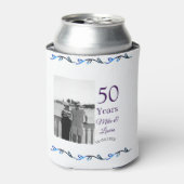 50周年記念ハッピーカップル名を追加する日付weddin 缶クーラー (缶正面)