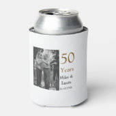 50周年記念ハッピーカップル名を追加する日付weddin 缶クーラー (缶正面)
