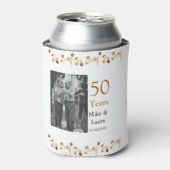 50周年記念ハッピーカップル名を追加する日付weddin 缶クーラー (缶正面)