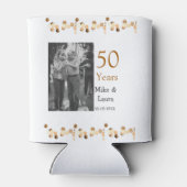 50周年記念ハッピーカップル名を追加する日付weddin 缶クーラー (裏面)