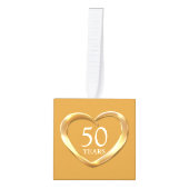 50周年記念ハートの写真 キューブオーナメント (正面)