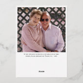 50周年記念ハートフォトフレームフォイル招待状 箔招待状 (裏面)