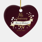 50周年記念ハート写真記念 セラミックオーナメント (裏面)
