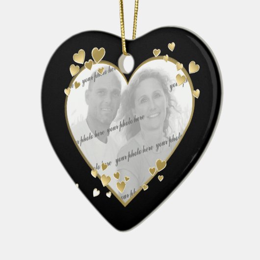 50周年記念ハート写真記念 セラミックオーナメント (左)
