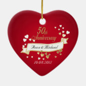 50周年記念ハート写真記念 セラミックオーナメント (裏面)