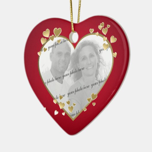 50周年記念ハート写真記念 セラミックオーナメント (左)