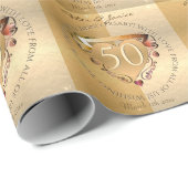 50周年記念ハート結婚エンブレム ラッピングペーパー (ロールコーナー)