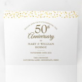 50周年記念ハート結婚紙吹雪の写真 三つ折り招待状 (内部最初)