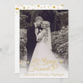 50周年記念ハート YEARS INTO FOREVER フォト 招待状 (正面/裏面)